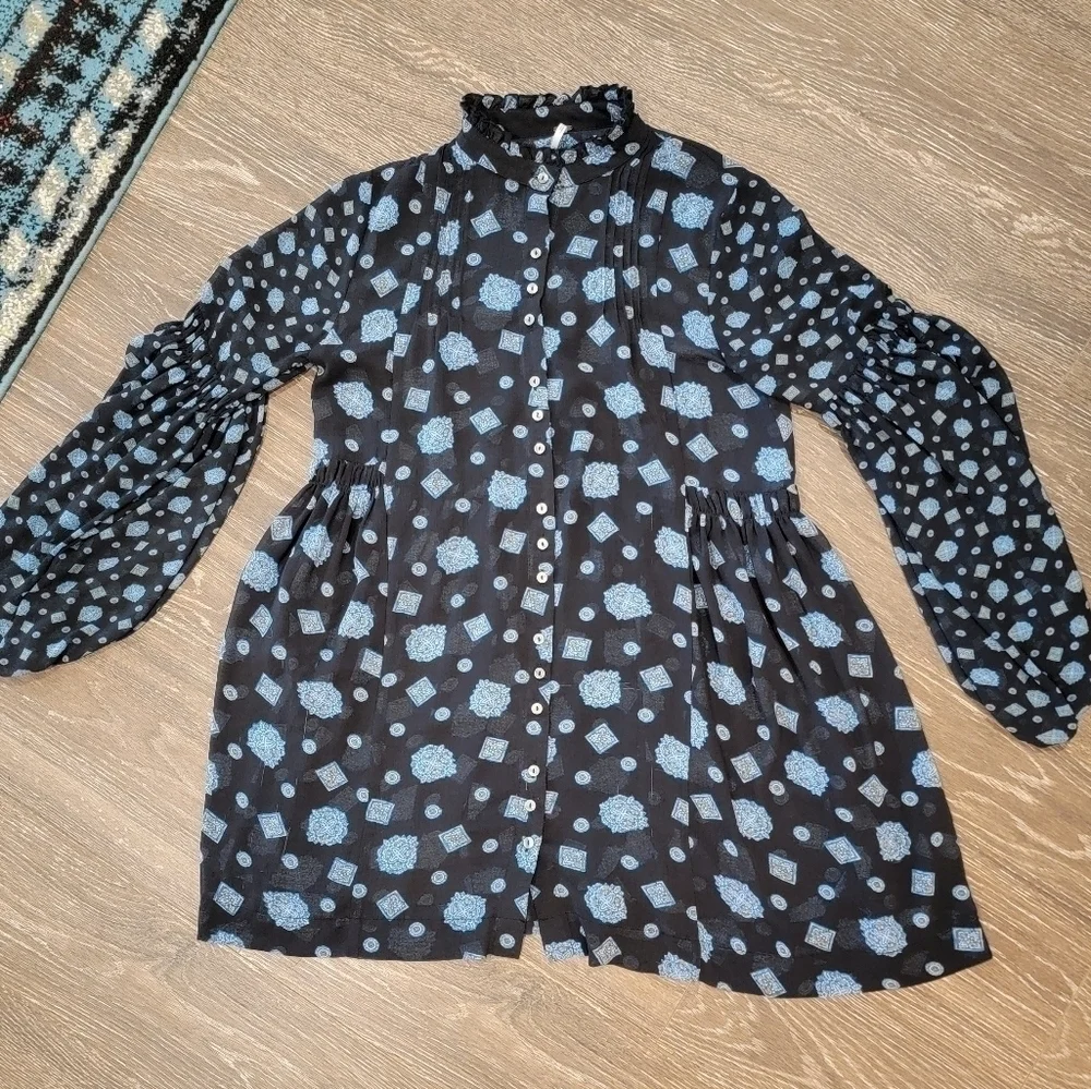 Free People Turn Turn Mini Dress Black Size XS